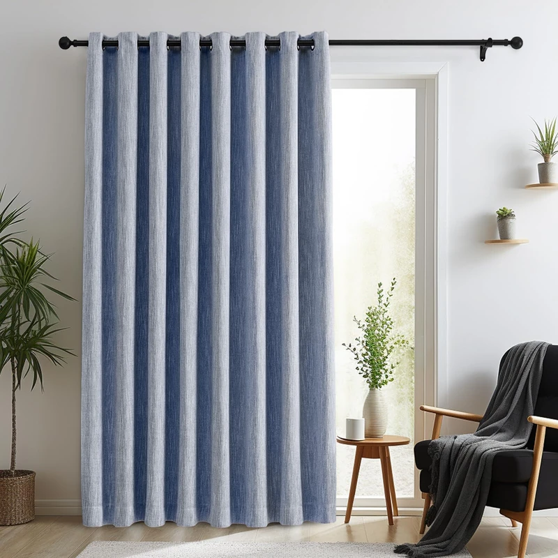Melodieux Elegant Cotton Room Darkening Blackout Curtains for Living Room Bedroom Thermal Insulated Privacy Grommet Window Curtain Panels, 100 by 96 Inch, Navy Blue(1 Panel