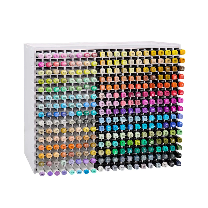 SANFURNEY Marker Pen Organizer Holder for 300 Markers, Craft Art Supply Storage Rack, Desktop Art Marker Pens Colored Pencils Holder Storage Case for Home Classroom Office