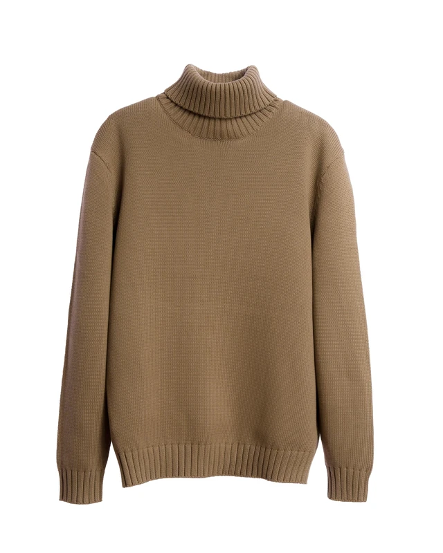 Diana Studio, Men's Knitted Jumper, 100% Cotton, Long Sleeves, Taupe, XL