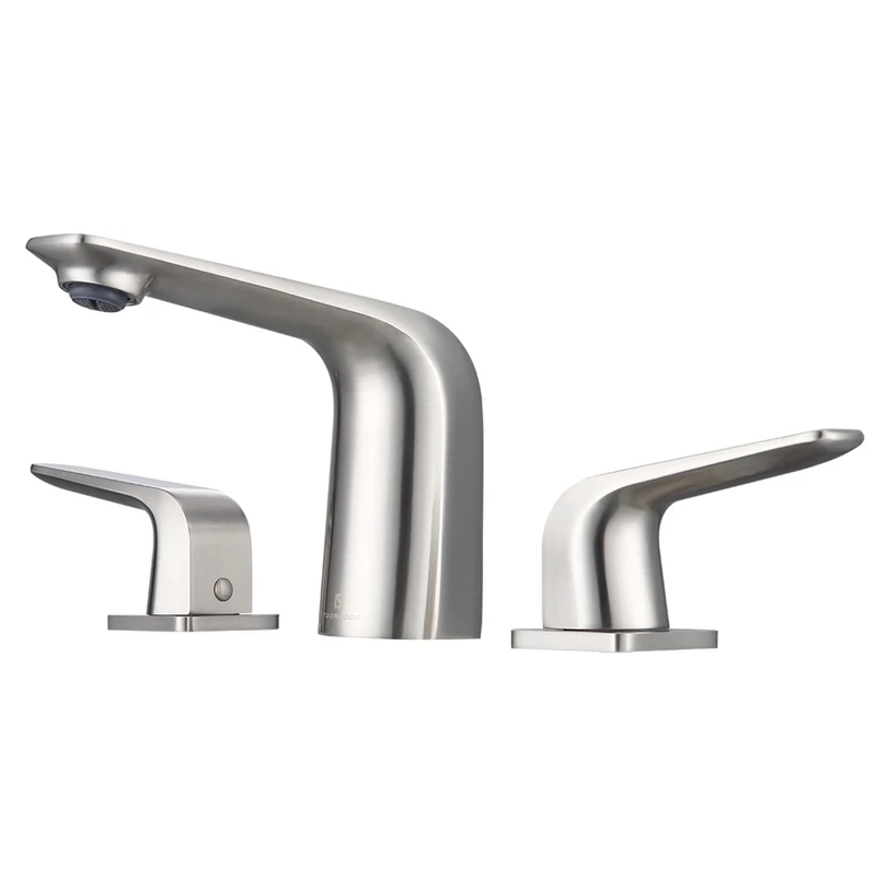 TOCALOCA Widely Used Bathroom Sink Faucets 3 Holes Brushed Nickel Bathroom Sink Faucet Widely Used Anti Fingerprint 2 Handle Basin Faucet