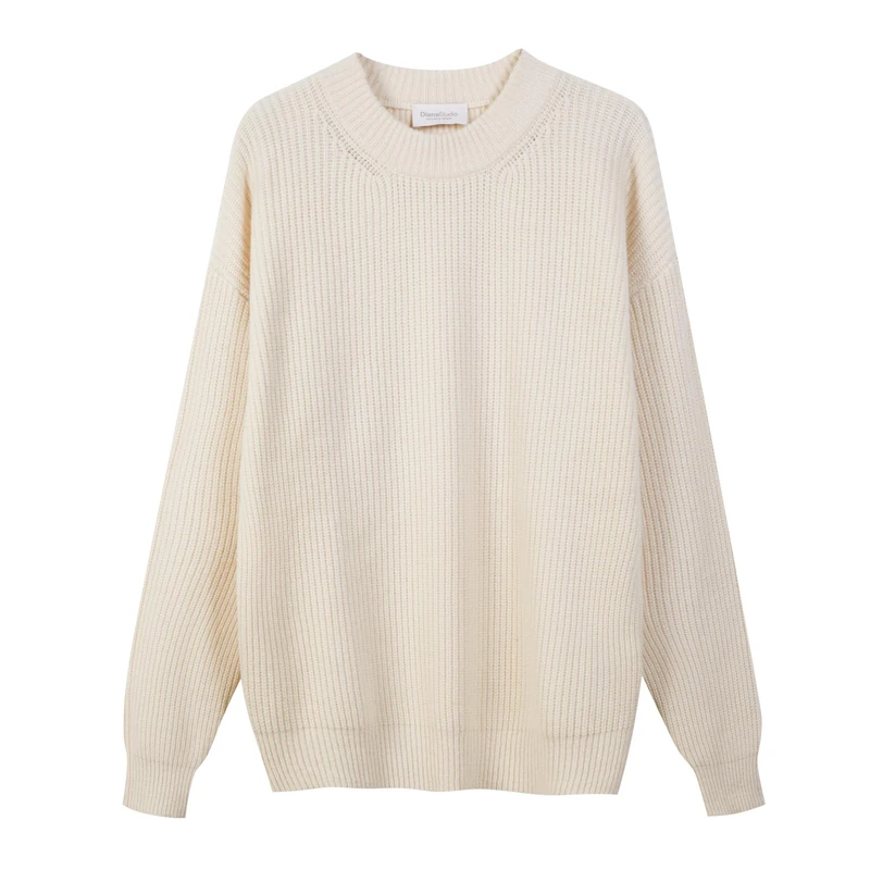 Diana Studio Men's White/Ecru, L Sweater, White, L