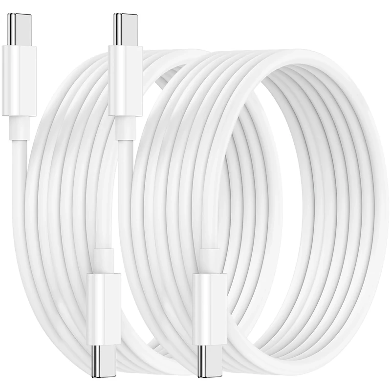 2 Pack USB C to USB C Cable for iPhone17/16/15/Pro/Mini/Max,60W Usbc to Usbc Cord, 3M Type Charging Cable for iPhone15 Pro,MacBook/iPad Air/Mini/Pro/Samsung 23+/23/22+/22/21+/21