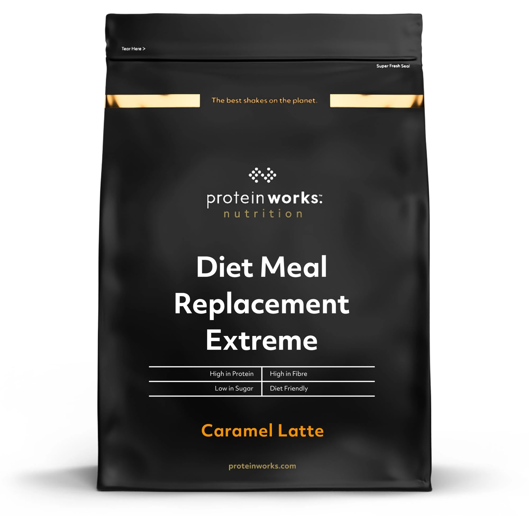 Protein Works - Diet Meal Replacement Extreme, Supports Healthy Weight Loss, Complete Nutrition, Low Calorie, Low Sugar, 23 Vitamins & Minerals, Caramel Latte, 33 Meals, 2kg
