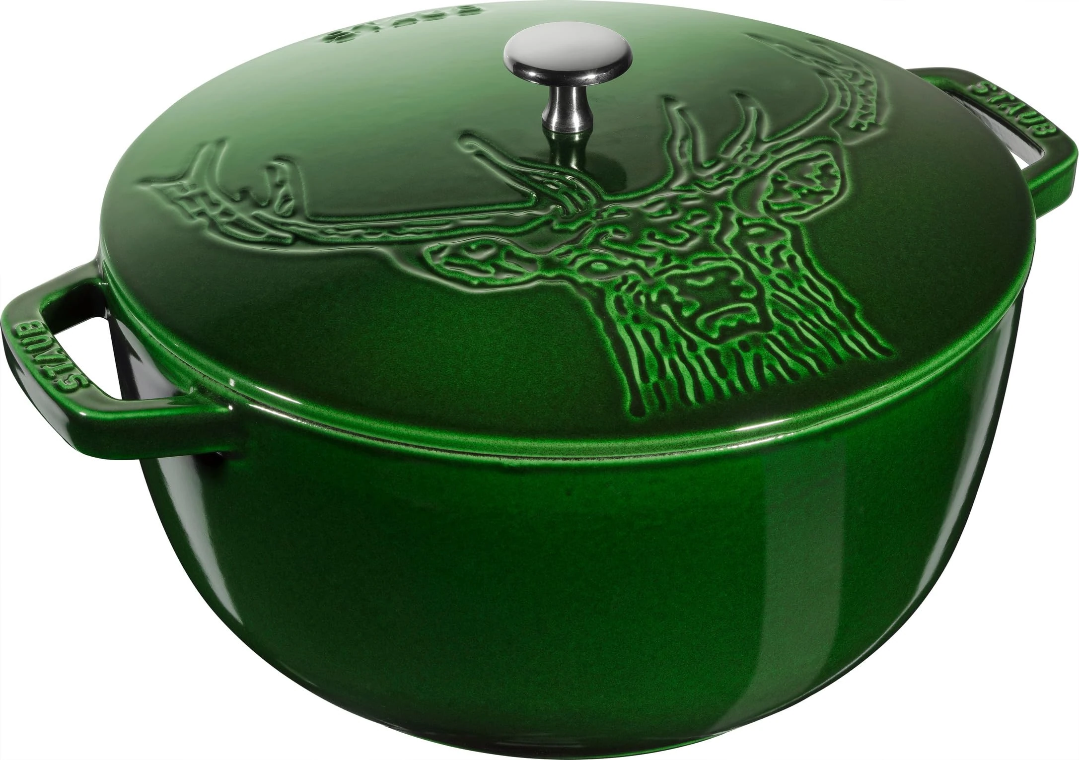 STAUB 26CM CAST Iron French Oven STAG (Drawing) Basil Green LTD.ED