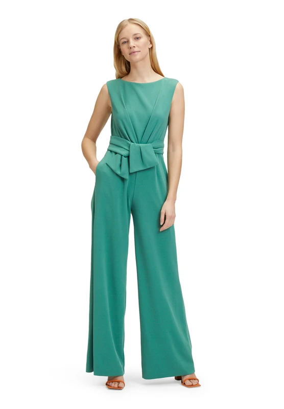 Vera Mont Women's Wide Leg Jumpsuit, Silky Green, 42W