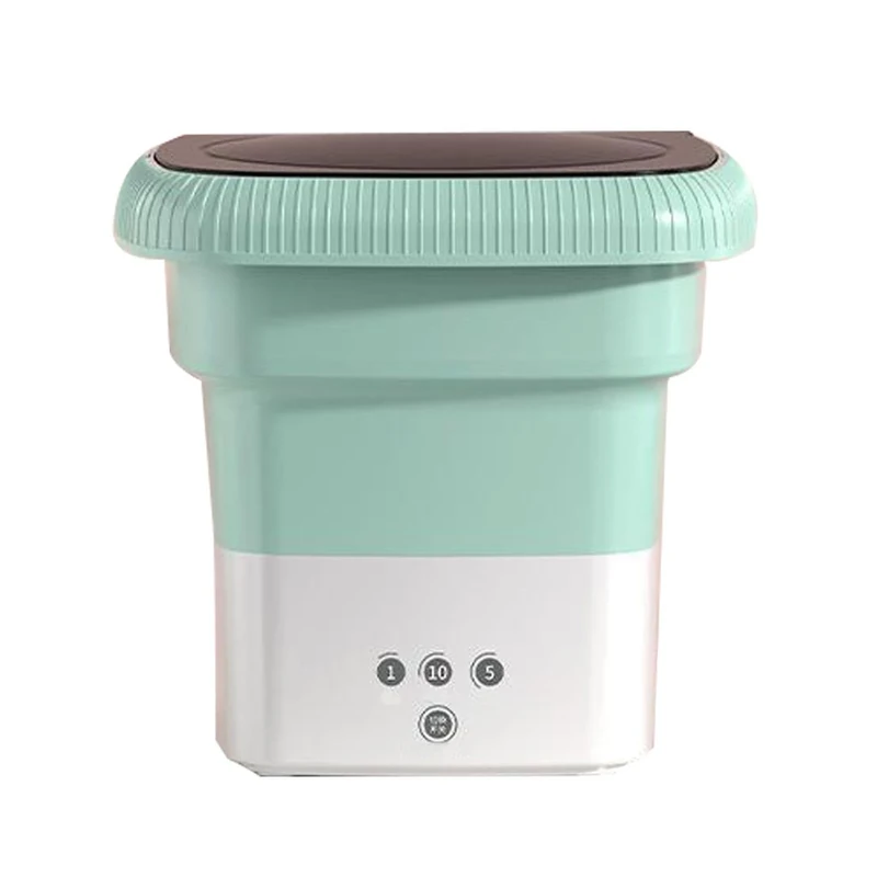 Weatail Mini Portable Washing Machine, Foldable Mini Washing Machine, Mini Washer And Spin Dryer, Lightweight Washer Touch Screen, For Baby Clothes Underwear Socks, Green