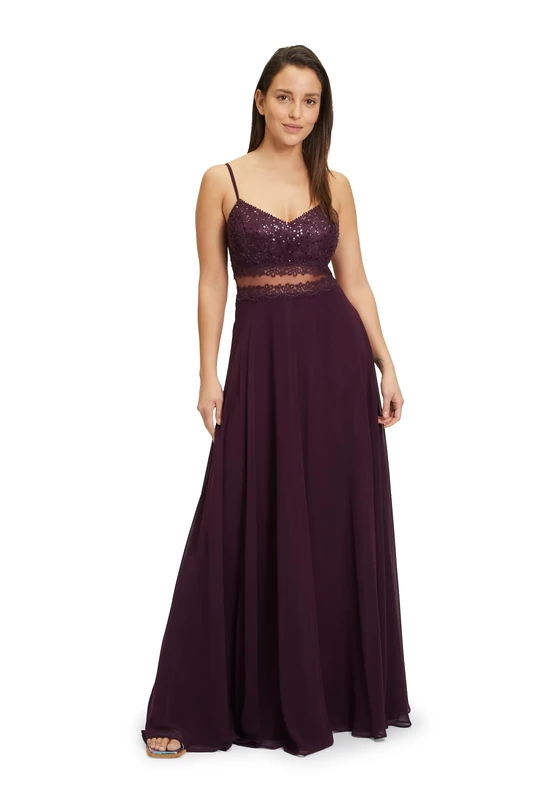 Vera Mont Women's 0283/4825 Dress, Shiny Aubergine, 16