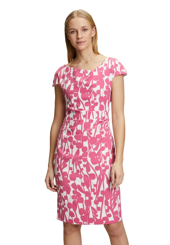 Vera Mont Women's 0292/4137 Dress, Cream/Pink, 22