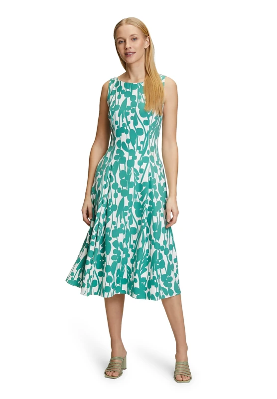 Vera Mont Women's 0291/4137 Dress, Cream/Green, 14
