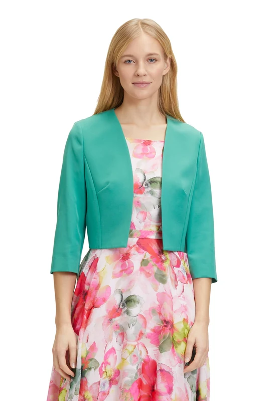 Vera Mont Women's Box Pleat Bolero Jacket, Silky Green, 16