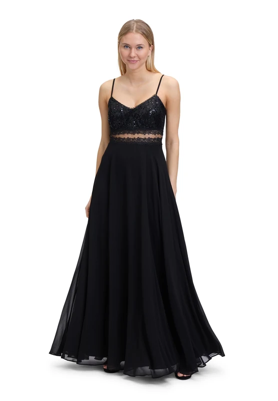 Vera Mont Women's Lace Evening Dress, Black, 8