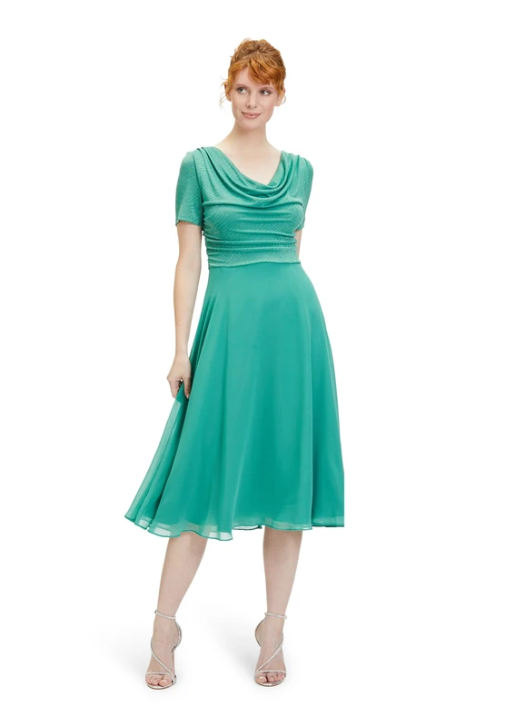 Vera Mont Women's 0287/4825 Dress, Patch Green/Green, 10