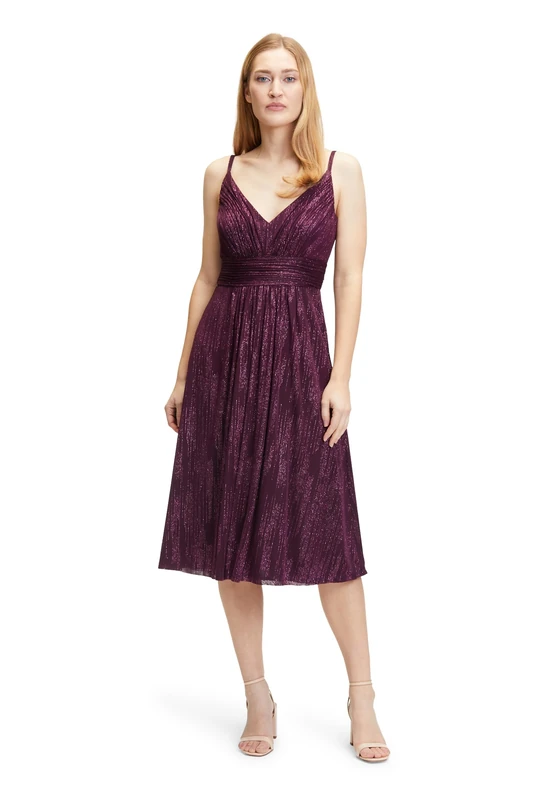 Vera Mont Women's 0285/4066 Dress, Shiny Aubergine, 6