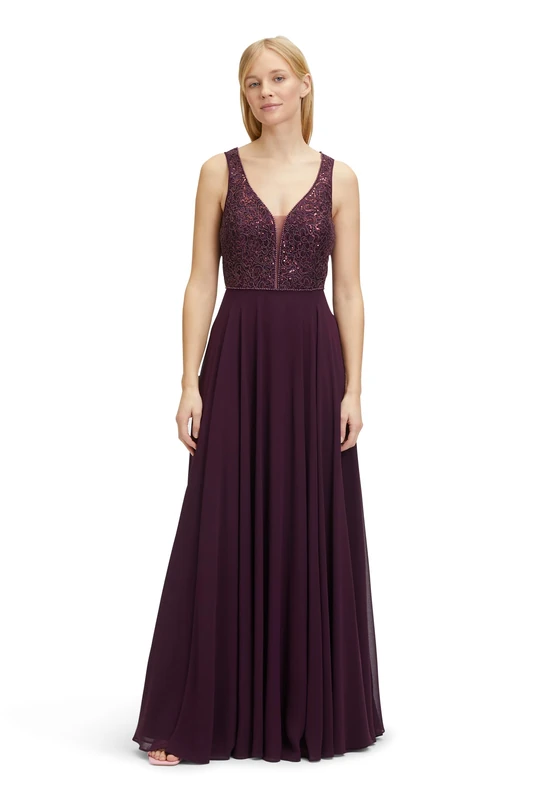 Vera Mont Women's 0257/4825 Dress, Shiny Aubergine, 6
