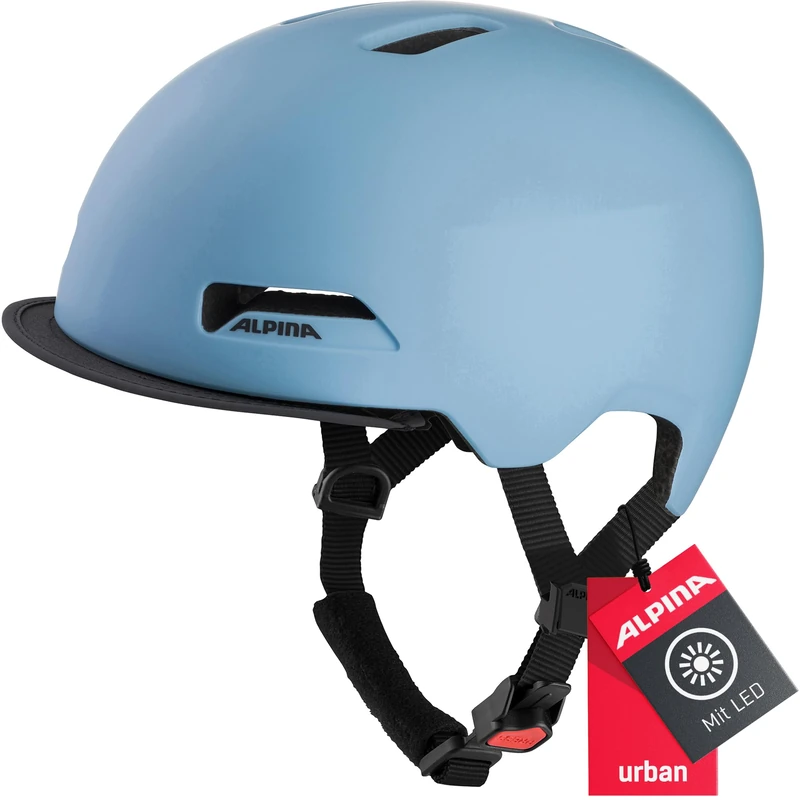 ALPINA Brooklyn Unisex Adult Bicycle Helmet, Smoke Blue Matte, 52-57
