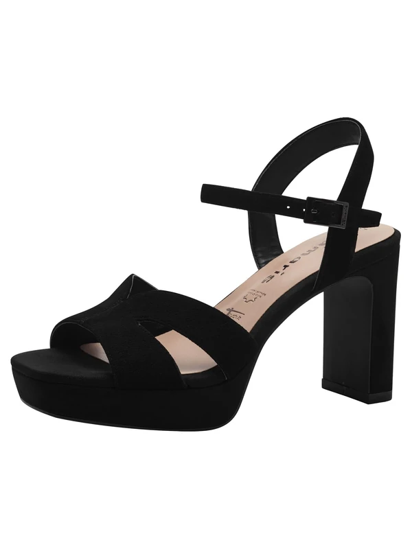 Tamaris Women’s sandal with block heel leather black 5 UK