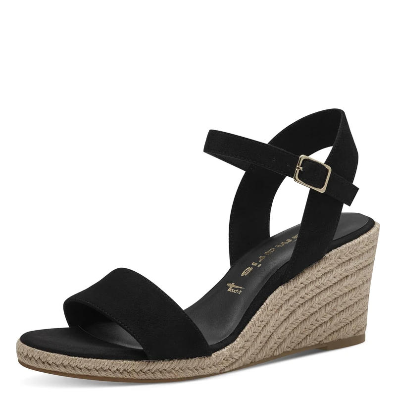 Tamaris Women’s sandal with wedge heel black 3.5 UK