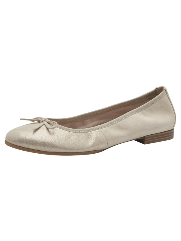 Tamaris Women's ballet flat leather flat beige 4 UK - Image 1