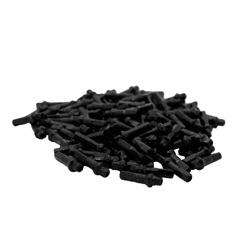 Sapim Double Square Aluminium Nipples, 18mm (Pack of 100), Black - Image 1