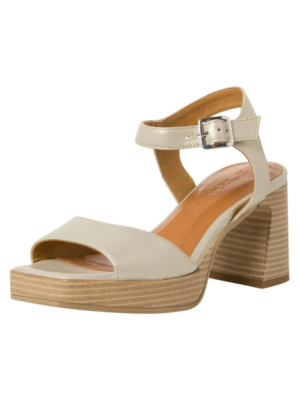 Tamaris Women' 1-28030-42 Heeled Sandal, Pearl, 4 UK