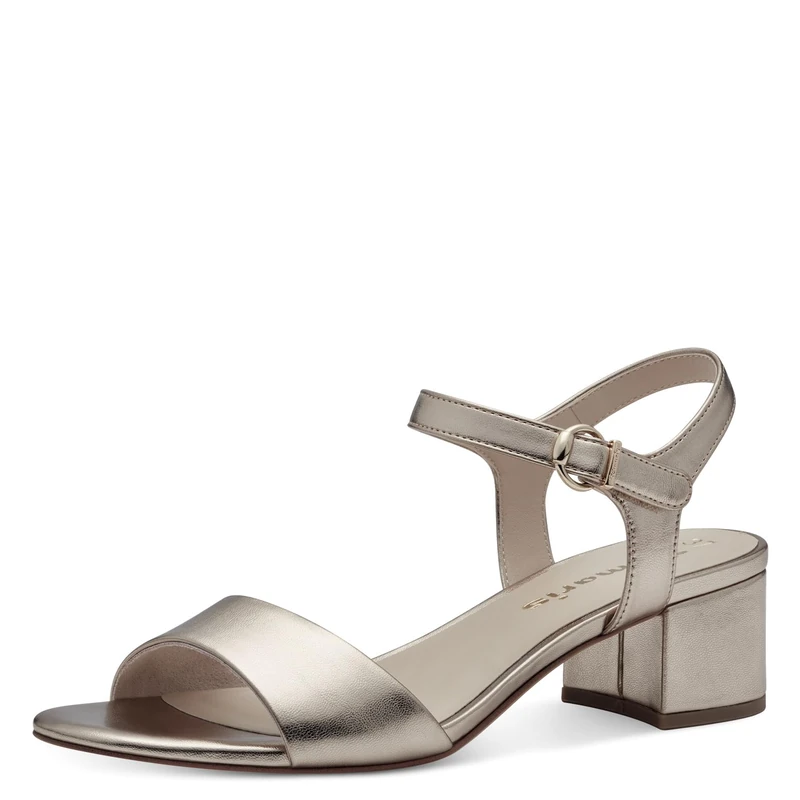 Tamaris Women’s sandal with block heel metallic 7.5 UK