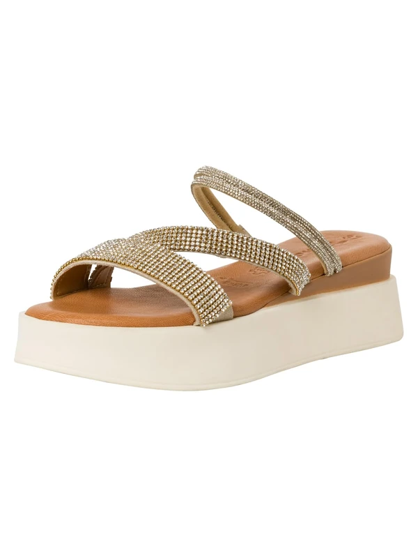Tamaris Mules 1-27222-42 Wide, Light Gold, 6 UK