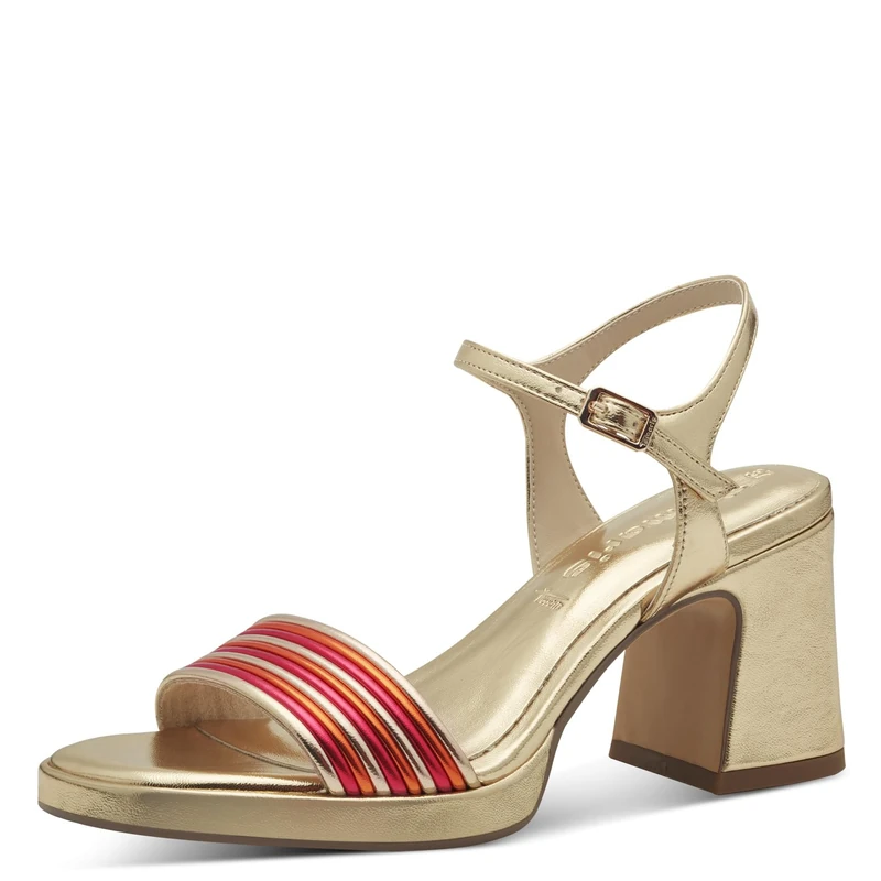 Tamaris Women's 1-28368-42 Heeled Sandals, metallic, 5 UK