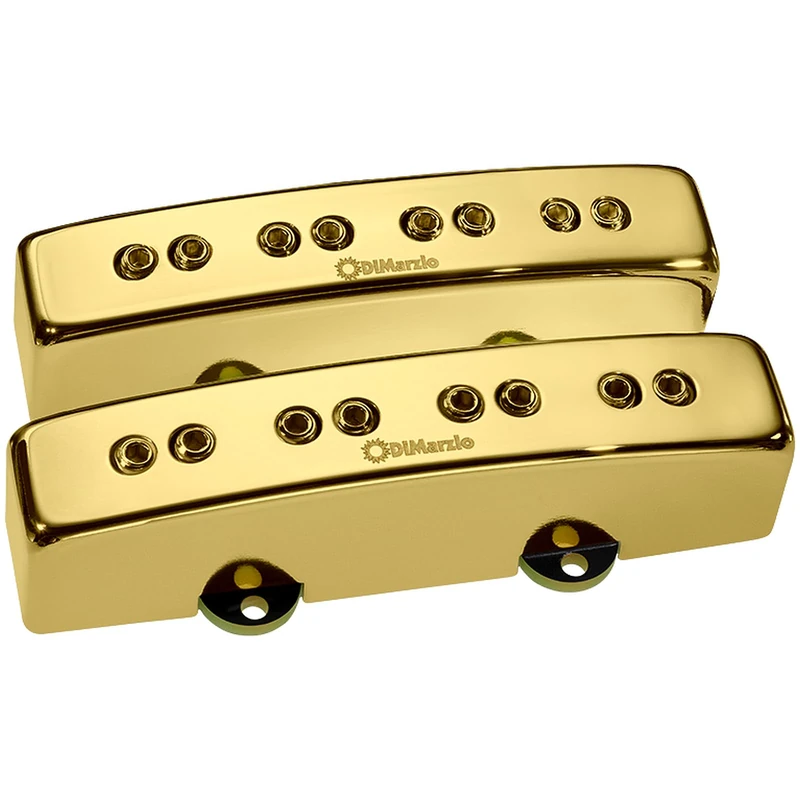 DiMarzio DP 302G Relentless J Pair Neck + Bridge Electric Bass Pickup Set, Gold Cover