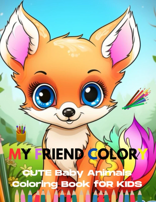 My Friend Colory: Cute Baby Animals Coloring Books for Kids (age 4-8): Cute animals Coloring books for kids, young ages.