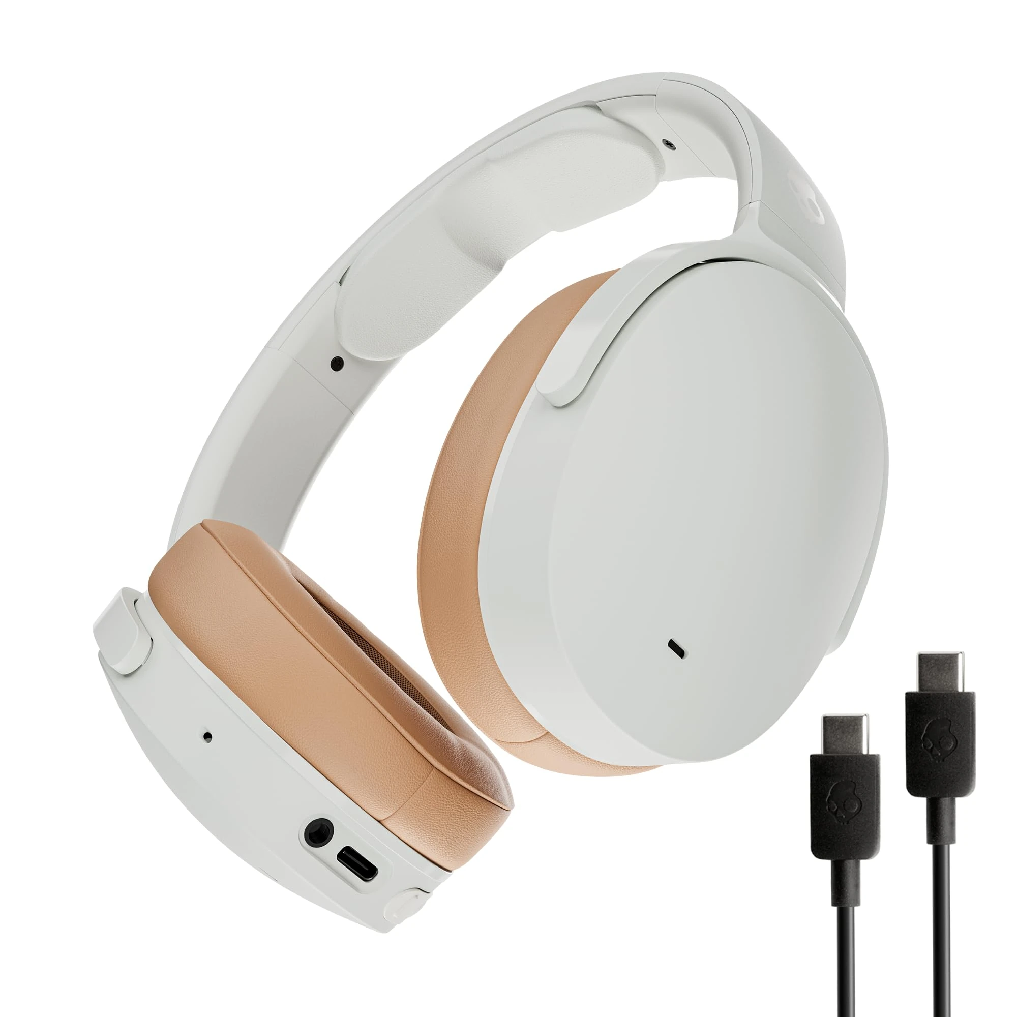 Skullcandy Hesh ANC Wireless Over-Ear Bluetooth Headphones with Extra USB-C Charging Cable, Active Noise Canceling, 22 Hrs Battery, Foldable Lightweight Design, Microphone iPhone Android - Mod White