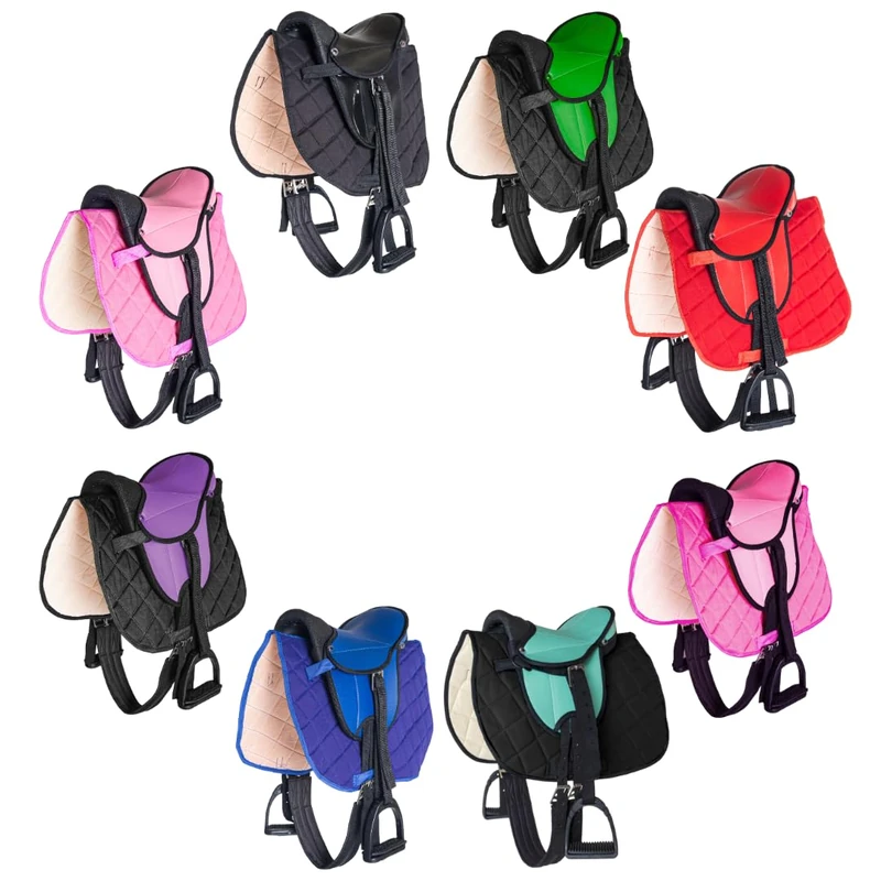 PFIFF 103106 Pink Saddle Set for Shettys and Wooden Horses