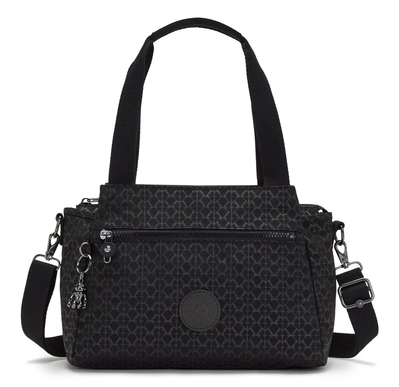 Kipling ELYSIA Medium shoulderbag, Shoulder Bags, Signature Emb (Black) - Random Monkey