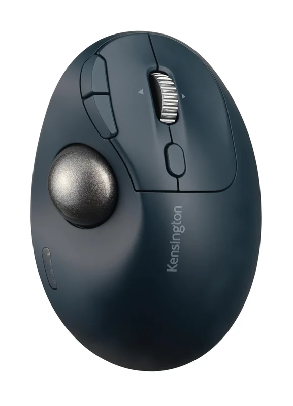 Kensington Pro Fit Ergo TB550 Rechargeable Bluetooth 2.4GHz Ergonomic 34mm Thumb Operated Trackball Mouse with Multi Directional 4D Scroll wheel, Made from 51% Recycled plastic (K72196WW)