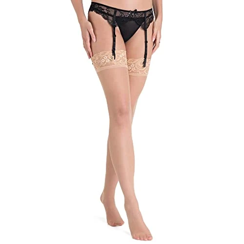 Lovehoney Lingerie Women's Sheer Floral Lace Stockings - Thigh Highs - Sizes: 8-22