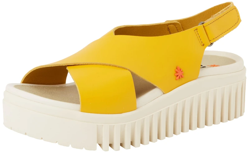 ART 1574 Brighton Flat SandalsWomen, Nappa Yellow, 9 UK