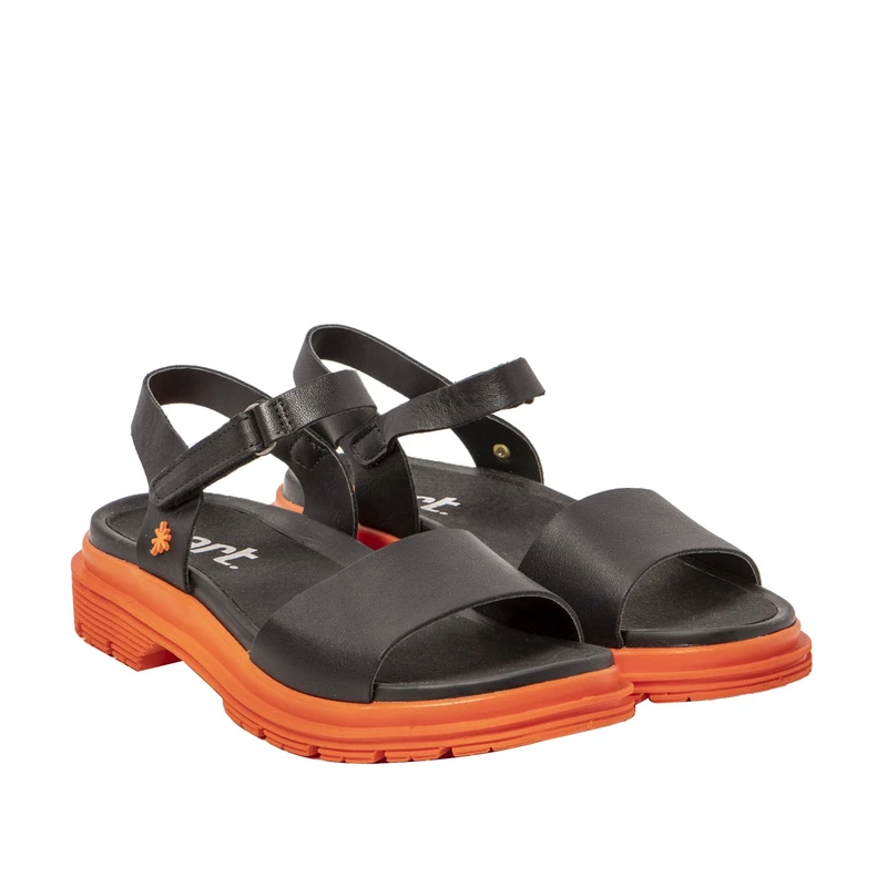 ART Women's 1548 Birmingham Sandal, Nappa Black Orange, 8 UK