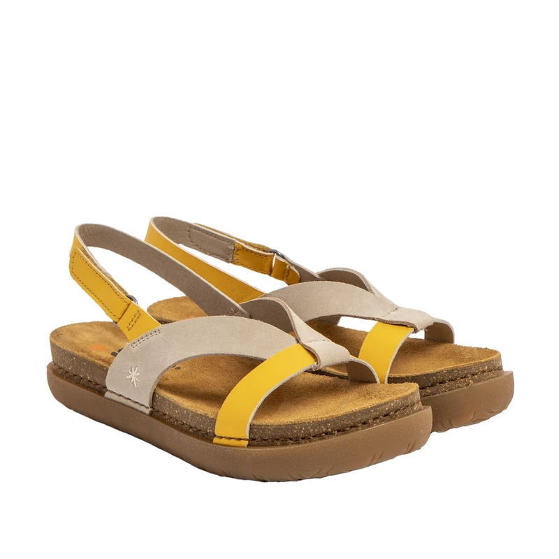 ART 1718 Rhodes, Women's Sandal, Nappa Yellow Cream, 4 UK