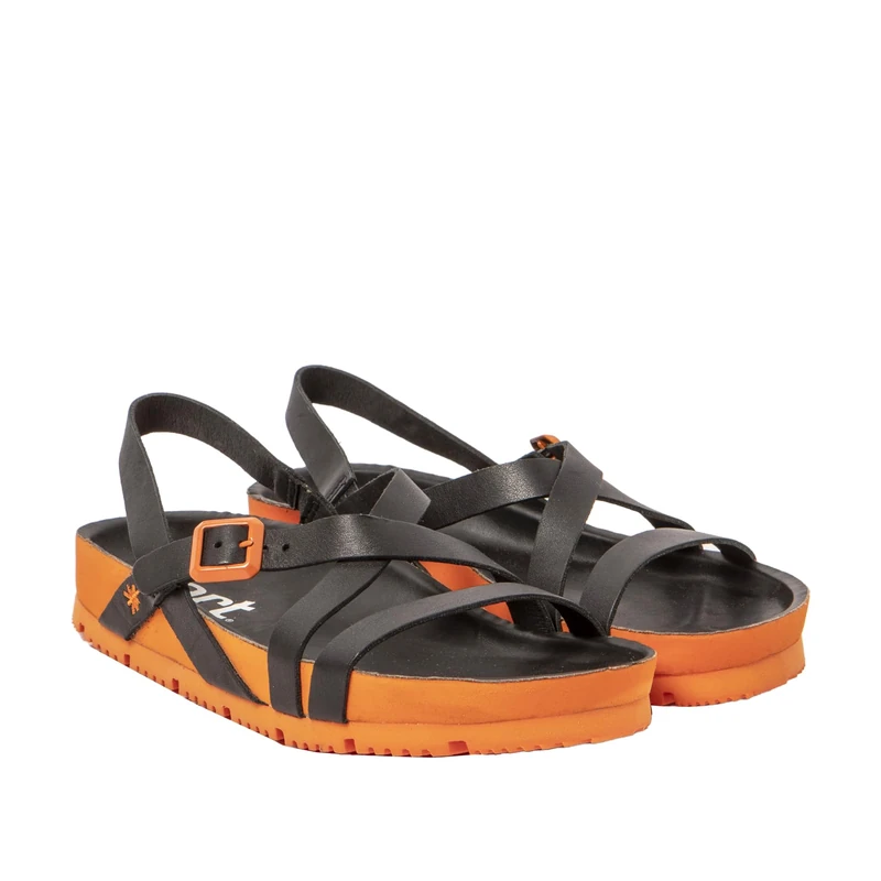 ART 1619 Bordeaux, Sandal Woman, Nappa Black Orange, 3 UK