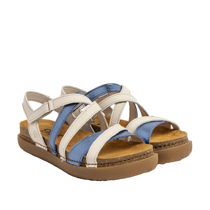 ART Women's Rhodes Open Toe Sandals, Nappa Cream Blue, 4 UK