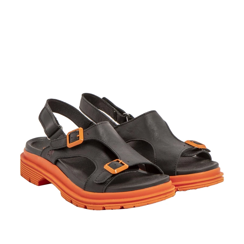 ART 1551 Birmingham, Women's Sandal, Nappa Black Orange, 9 UK