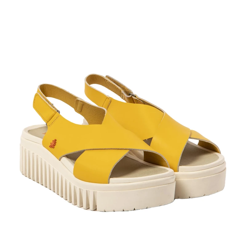 ART 1574 Brighton Flat SandalsWomen, Nappa Yellow, 5 UK