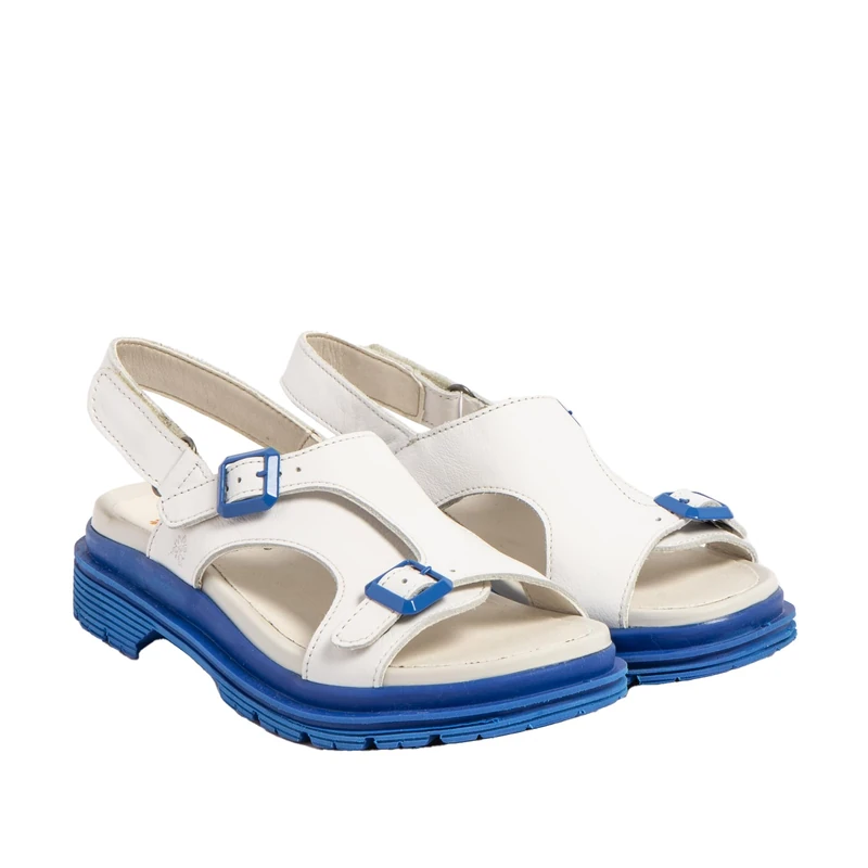 ART 1551 Birmingham, Women's Sandal, Nappa White Blue, 6 UK