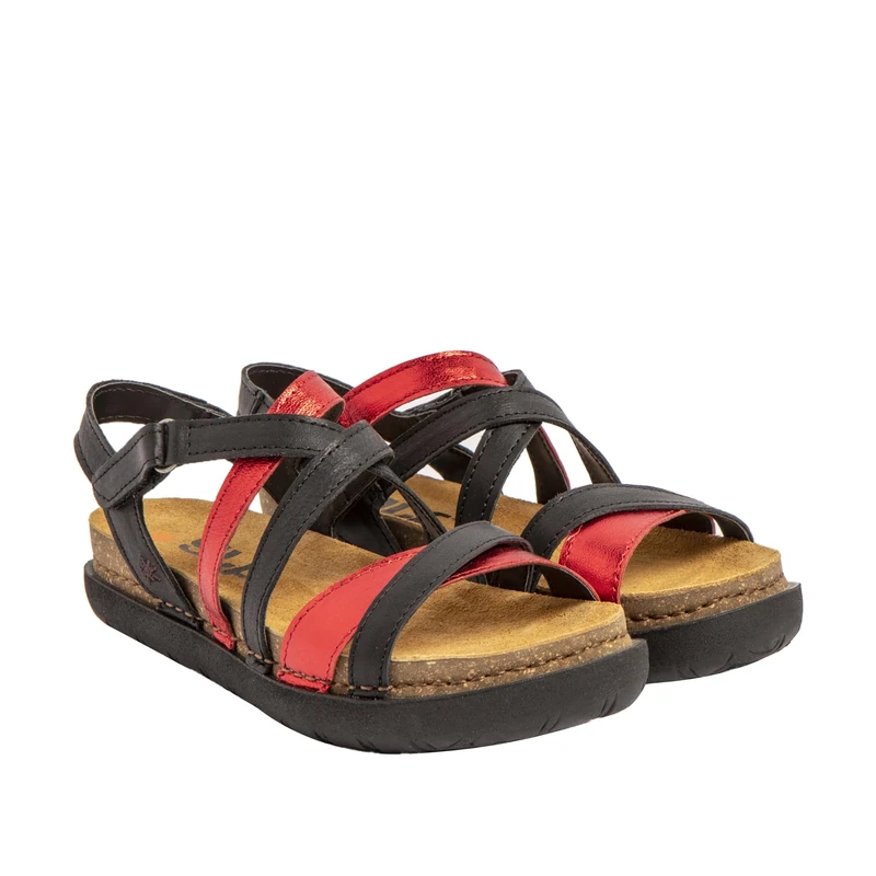ART Women's 1714 Rhodes Sandal, Black Red Tassel, 3 UK