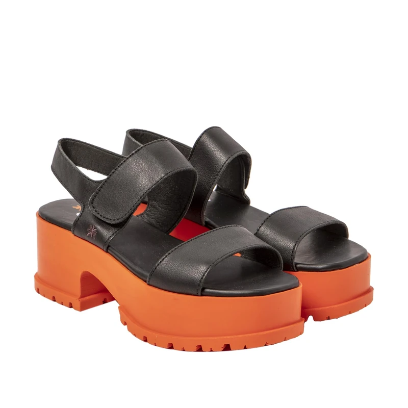 ART 1829 Manchester, Women's Sandal, Nappa Black Orange, 7 UK