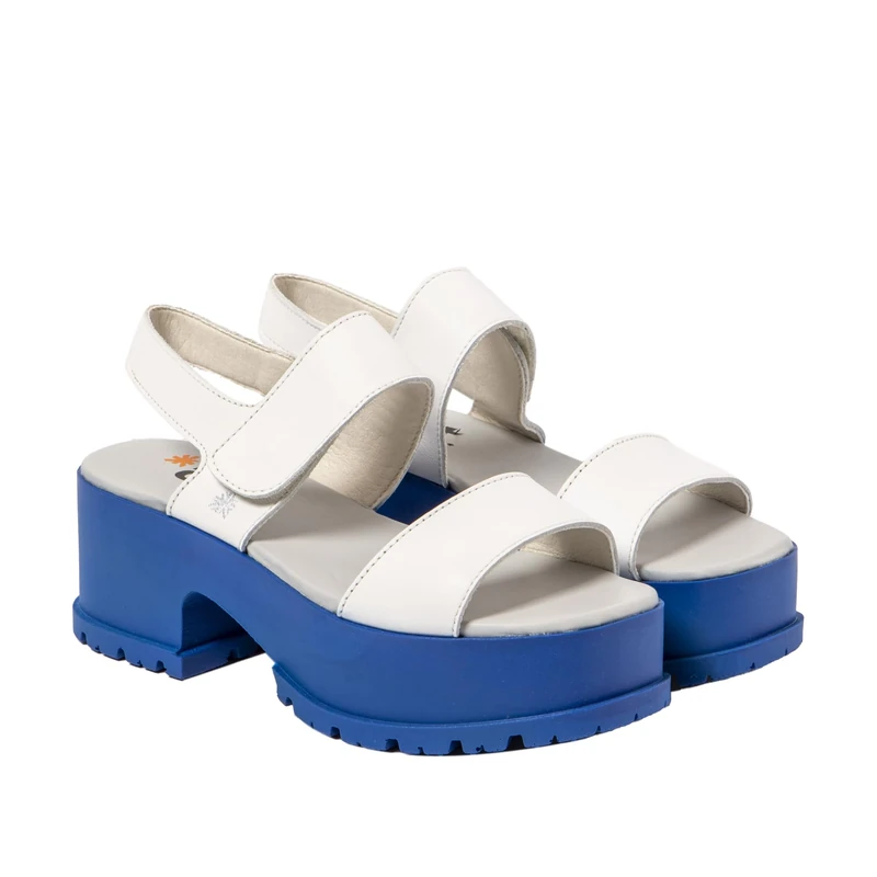 ART 1829 Manchester, Women's Sandal, Nappa White Blue, 8 UK