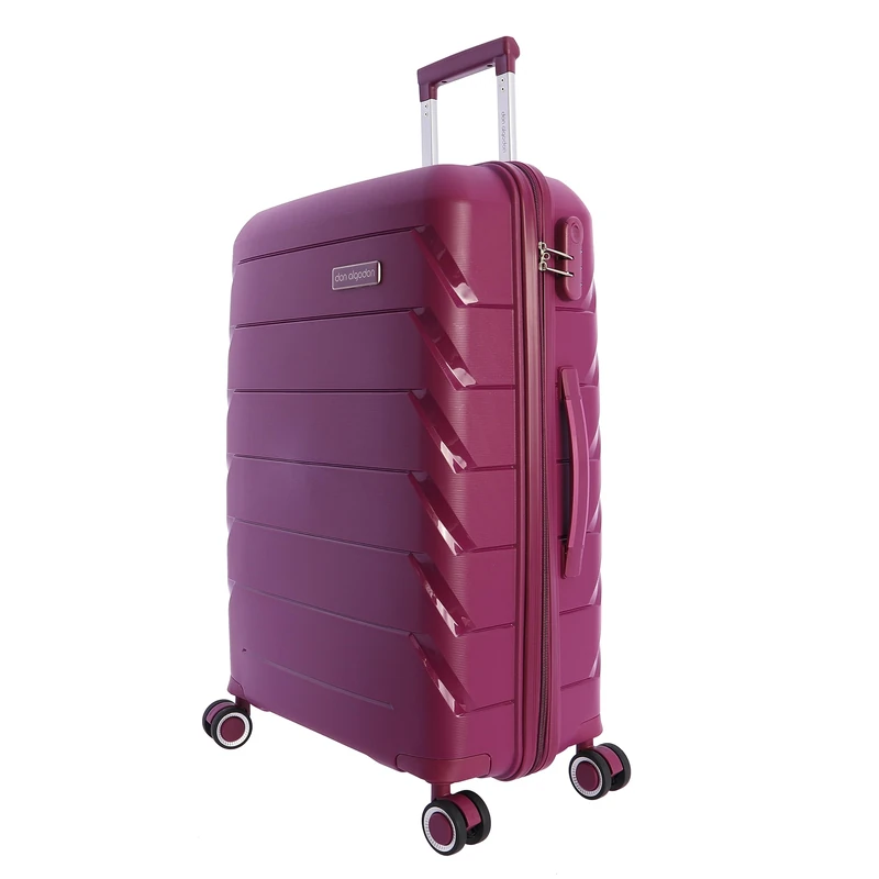 DON ALGODON - Cabin Travel Suitcases - Cabin Suitcase 55x40x20 - Travel Suitcase - Heavy Duty Cabin Suitcase - Trolley Luggage for Aircraft with 4 360º Wheels and Lock, Fuchsia, Mediana, Medium