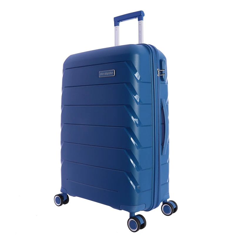 DON ALGODON - Cabin Travel Suitcases - Cabin Suitcase 55x40x20 - Travel Suitcase - Heavy Duty Cabin Suitcase - Trolley Luggage for Aircraft with 4 360º Wheels and Lock, Blue, Mediana, Medium