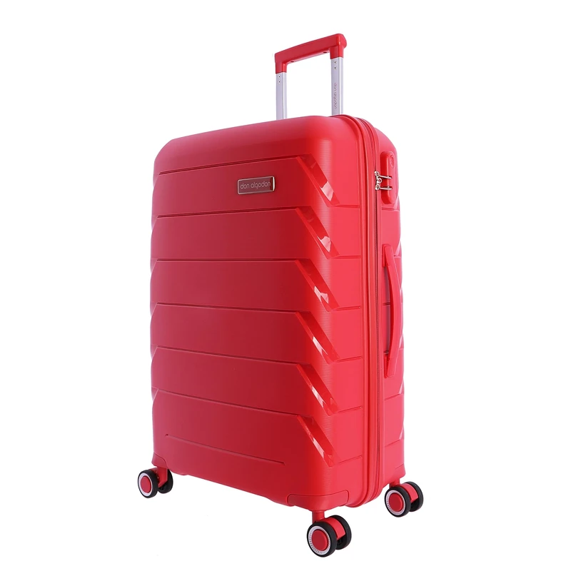 DON ALGODON Cabin Travel Suitcase 55 x 40 x 20 – Heavy Duty Cabin Suitcase with 4 360° Wheels and Lock, red, Mediana, Medium