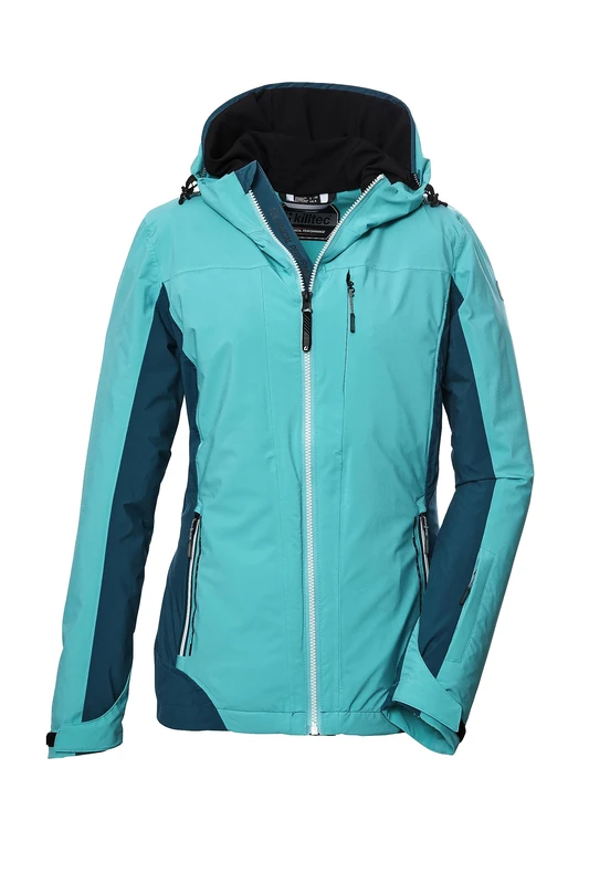 Killtec Women's Kow 104 Wmn Jckt Functional Outdoor Jacket with Hood and Zip-Off Snow Guard, Blue, 36 (EU)