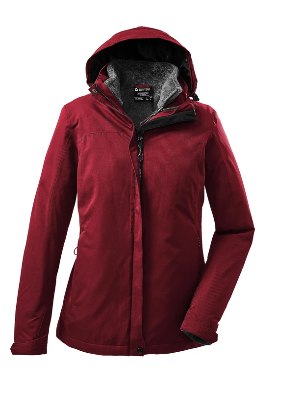 Killtec Women's Kow 168 Wmn Jacket 3-in-1 Functional Jacket with Zip-Off Hood and Zip-In Fleece Jacket